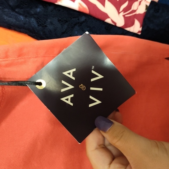 NWT Ava & Viv Denim Short in Tigerlily Wash  16W - Picture 5 of 8